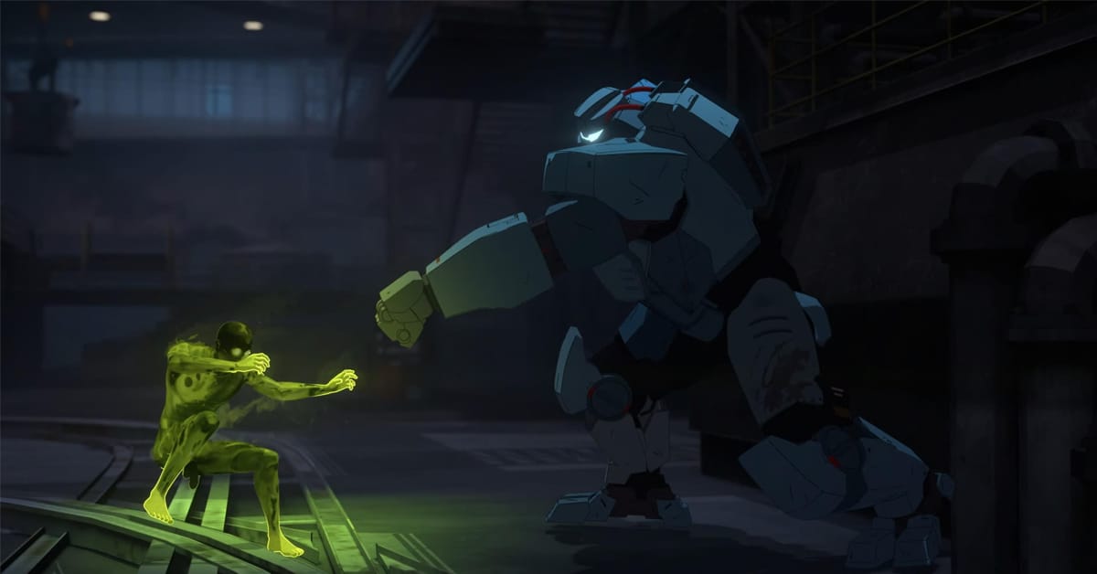 First Impressions Dispatch - superhero fight showing Mecha Man fighting against Toxic