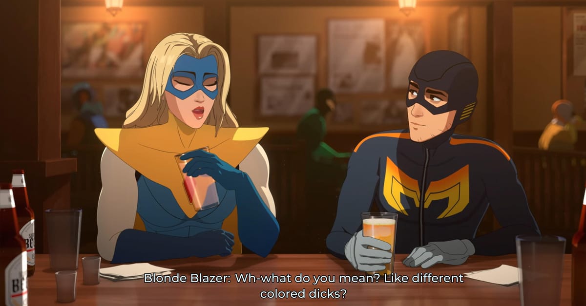 First Impressions Dispatch - Blonde Blazer and Robert chilling in a bar